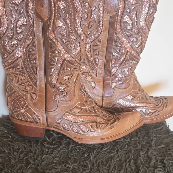Brown Embroidered Women's Boots - Picture 4 of 7